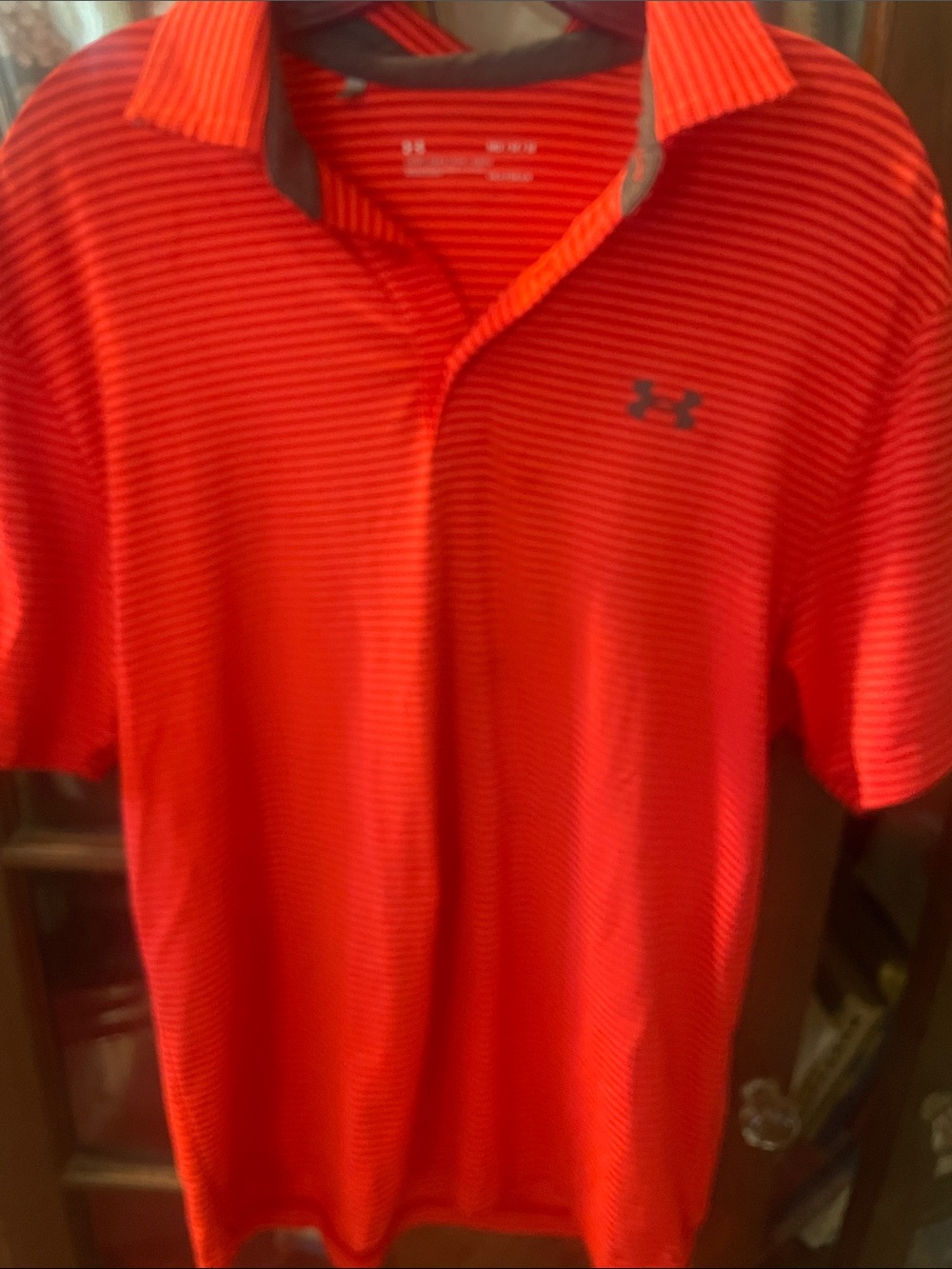 Under Armour Men’s Bright Red Striped Performance Polo